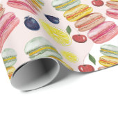 フランスのマカロン水彩手絵を描 ラッピングペーパー (ロールコーナー)