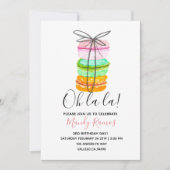 フランスのマカロン誕生日パーティーの招待状 招待状 (正面)