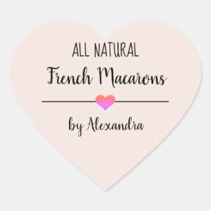 フランスのマカロン赤面ピンクスクリプト ハートシール