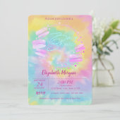 フランスのマカロン タイダイ ベビーシャワー 招待状 (スタンド正面)