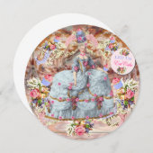 フランスのマリー・アントワネット王妃がケーキを食べ食べよう サンキューカード (正面/裏面)