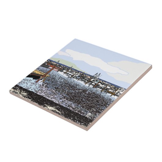 フランスのマルセイラン南部の海岸 タイル (側面)