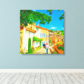 フランスのメネルベスのプロヴァンス村。 キャンバスプリント (インサイチュ (ウッドフロア))