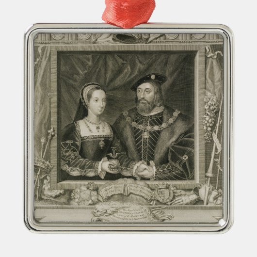 フランスのメリー(1496-1533年の)女王のポートレート、 メタルオーナメント (正面)