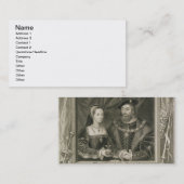 フランスのメリー(1496-1533年の)女王のポートレート、 名刺 (正面/裏面)