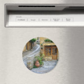 フランスのラウンドマグネット、ドルドーンの町並み マグネット (インサイチュ (食洗機))