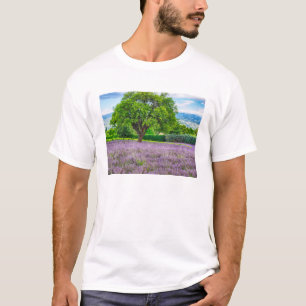 フランスのラベンダー畑の木 Tシャツ