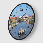 フランスのラロス港 ラージ壁時計 (傾斜)