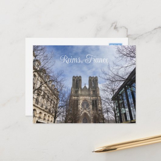 フランスのランス大聖堂の我々の婦人 ポストカード (正面/裏面インサイチュ)