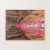 フランスのリビエラフランスのスにあるピンクの傘 ジグソーパズル (横)