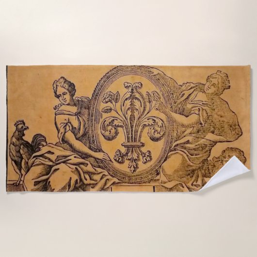 フランスのリリー ビーチタオル (正面)