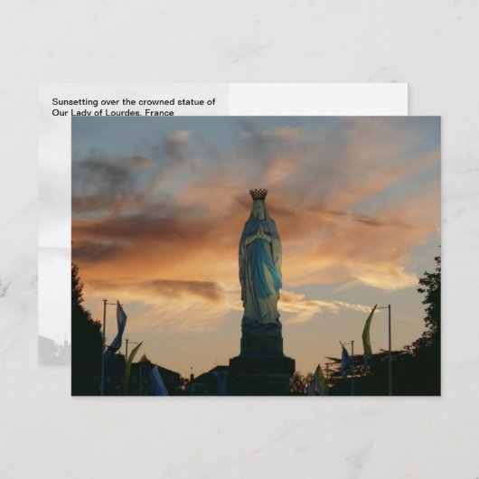 フランスのルルドの我々の女性の夕暮れ –  ポストカード (正面/裏面)