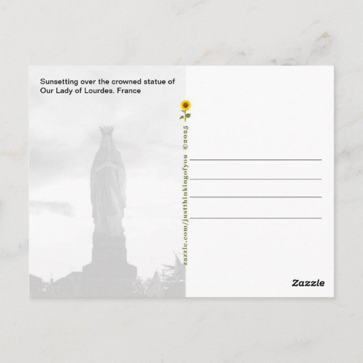 フランスのルルドの我々の女性の夕暮れ –  ポストカード (裏面)