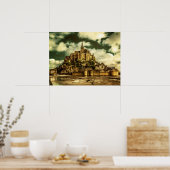 フランスのル・モン・サン・ミシェル。 ポスター (キッチン)