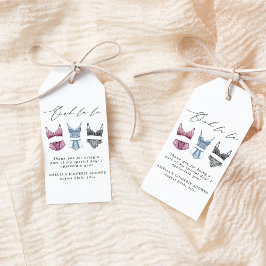 フランスのレースの下着とウェディングシャワーのギフト ギフトタグ