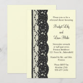 フランスのレースを使ったリハーサルディナー（アイボリー） 招待状 (正面/裏面)