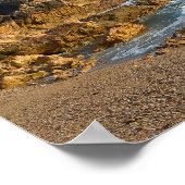 フランスのレ・サブル・ドローヌの岩の海岸線 ポスター (角)