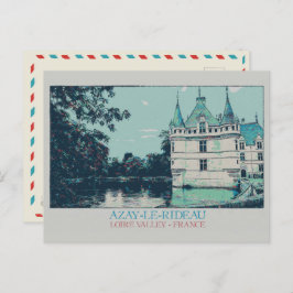 フランスのロワール渓谷のアゼイ・ル・リデオ・シャトー ポストカード