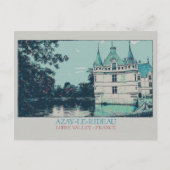 フランスのロワール渓谷のアゼイ・ル・リデオ・シャトー ポストカード (正面)