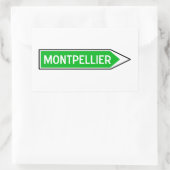 フランスのロードサイン、モンペリエ 長方形シール (バッグ)