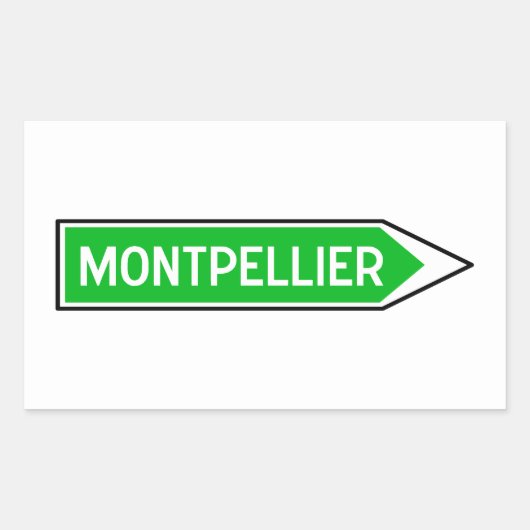 フランスのロードサイン、モンペリエ 長方形シール (正面)