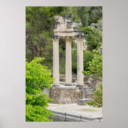 フランスのローマ寺院遺跡 ポスター (正面)