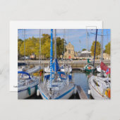 フランスのヴァンヌ港の帆船 ポストカード (正面/裏面)