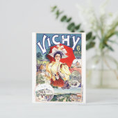 フランスのヴィシースパ町の水を飲む女性 ポストカード (スタンド正面)