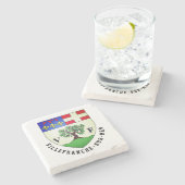 フランスのヴィルフランシュ・シュルメールの紋章 ストーンコースター (横)