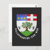 フランスのヴィルフランシュ・シュルメールの紋章 ポストカード (正面/裏面)