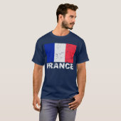 フランスのヴィンテージの旗 Tシャツ (正面フル)