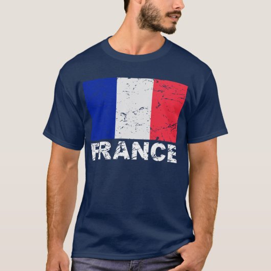フランスのヴィンテージの旗 Tシャツ (正面)