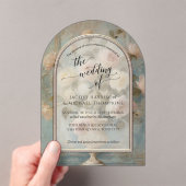 フランスのヴィンテージエレガントローズブーケフローラピンク アクリル招待状 (インサイチュ (ポータブル))