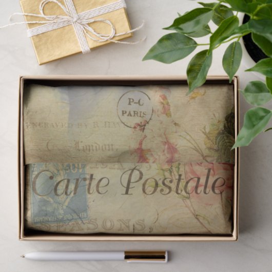 フランスのヴィンテージエンジェルとバラの切り離 薄葉紙 (ギフト)