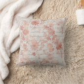 フランスのヴィンテージバラ金ゴールドフローラ クッション (ブランケット)