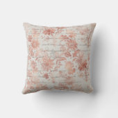 フランスのヴィンテージバラ金ゴールドフローラ クッション (裏面)