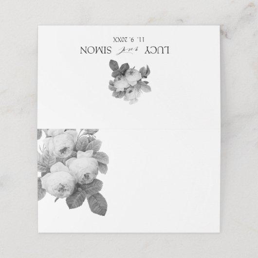 フランスのヴィンテージバラ プレイスカード (外部開封)