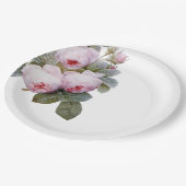 フランスのヴィンテージバラ ペーパープレート (アングル)