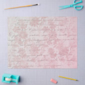 フランスのヴィンテージピンクのフローラの分離 薄葉紙 (クラフト)