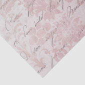 フランスのヴィンテージピンクのフローラの分離 薄葉紙 (詳細)