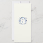 フランスのヴィンテージフローラ結婚のディナーメニュー 招待状 (裏面)