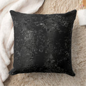 フランスのヴィンテージブラックフローラダマスクパターン クッション (ブランケット)