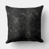 フランスのヴィンテージブラックフローラダマスクパターン クッション (裏面)