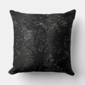 フランスのヴィンテージブラックフローラダマスクパターン クッション (正面)