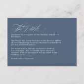 フランスのヴィンテージブルーフローラ結婚詳細 エンクロージャーカード (正面)