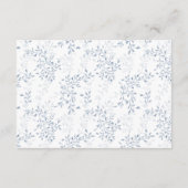 フランスのヴィンテージブルーフローラ結婚詳細 エンクロージャーカード (裏面)