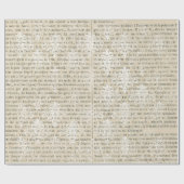 フランスのヴィンテージホワイトダマスク新聞 ラッピングペーパー (フラット)