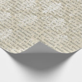 フランスのヴィンテージホワイトダマスク新聞 ラッピングペーパー (角)