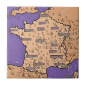 フランスのヴィンテージマップ タイル (正面)