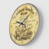 フランスのヴィンテージワインラベル ラージ壁時計 (傾斜)